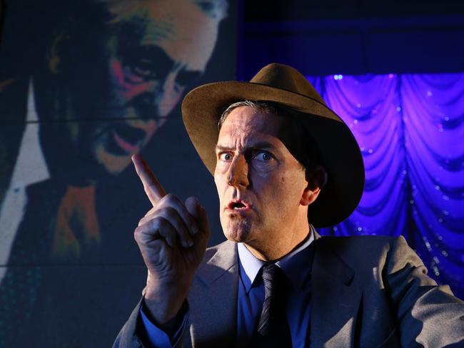 Actors Colin Lane poses during a photo shoot at the Brisbane Powerhouse, promoting their new musical Joh for PM, which opens as part of  Queensland Music Festival. Photographer: Liam Kidston