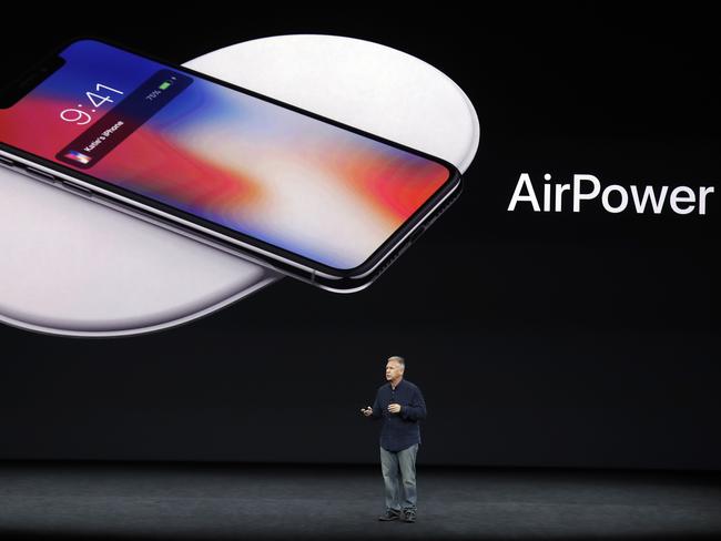 Phil Schiller, Apple's senior vice president of worldwide marketing, discusses features of the new AirPower product. Picture: AP