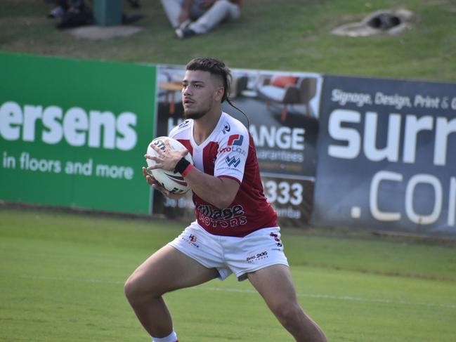 Meninga Cup semi-final action between the Redcliffe Dolphins and Wynnum-Manly Seagulls. Saturday April 15, 2023.