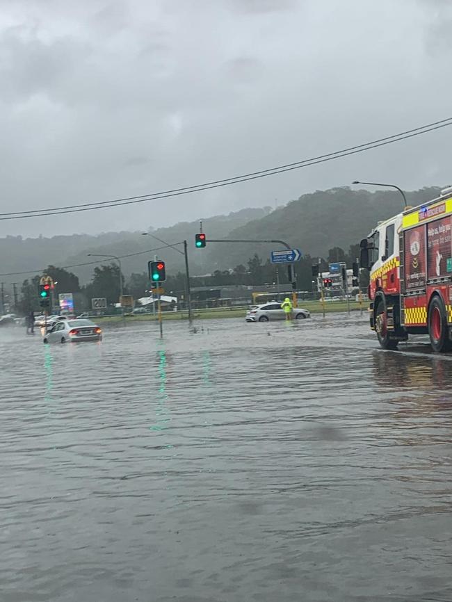 Vehicles have been rescued from flash flooding at West Gosford. Picture: Fire &amp; Rescue NSW Station 341 Kariong