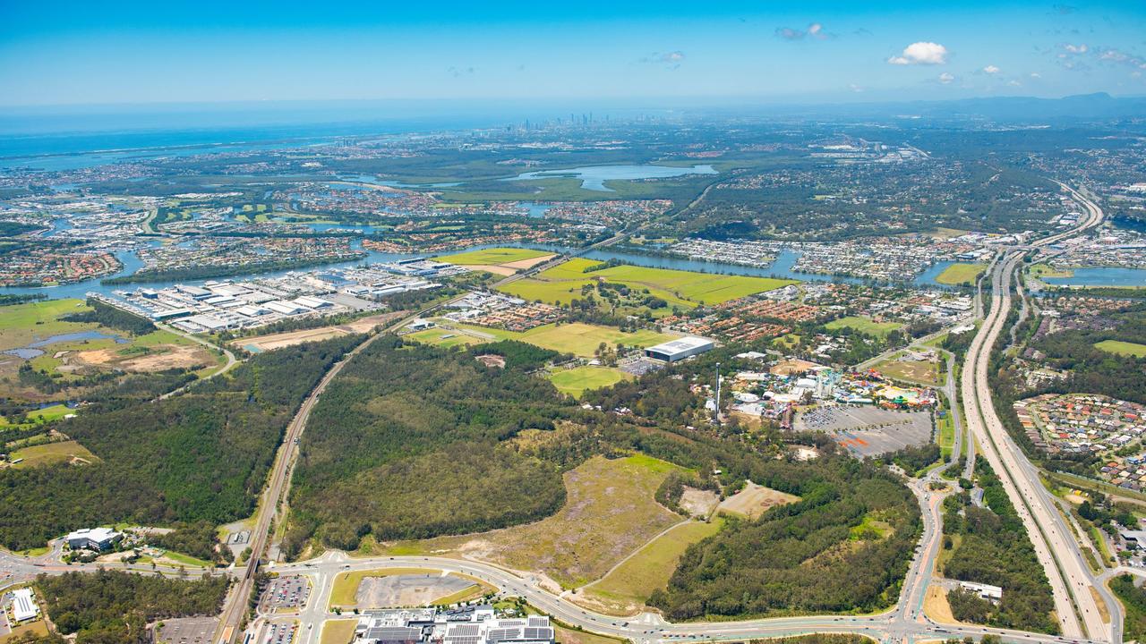 An aerial of the Coomera Town Centre site.