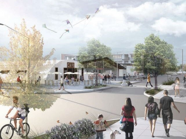 Artists impression of proposed main street in Ourimbah.