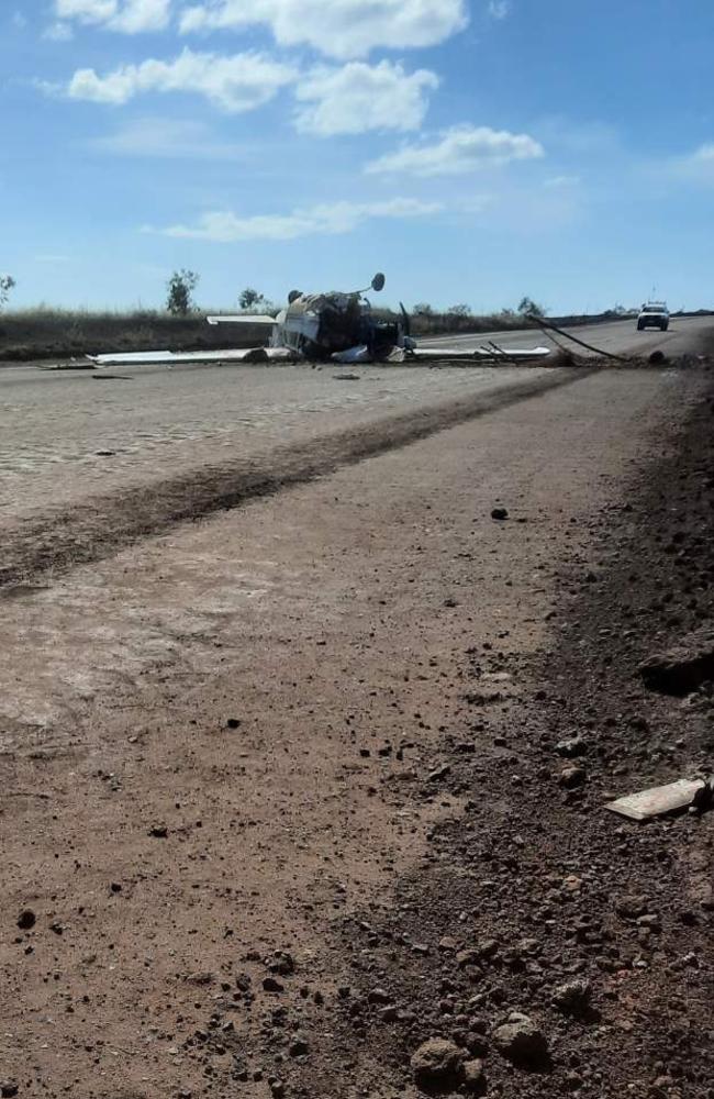 A photo of the Cessna 210 following the crash on Groote Eylandt. Picture: Supplied