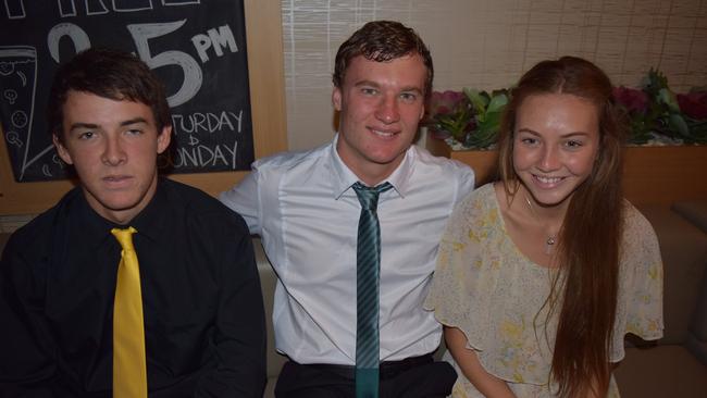 Darct Camm, David Kay and Georgia Jeffcoat at the Whitsunday Brahmans' presentation night at the Airlie Beach Hotel on Saturday. Photo: Keagan Ryan / Whitsunday Times (14/09/2014)