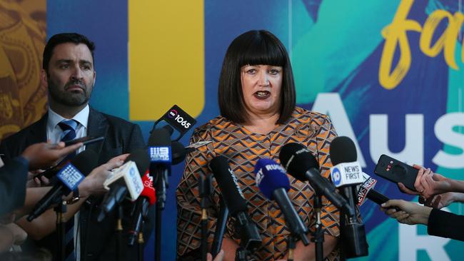 Rugby Australia Chief Executive Raelene Castle announced that Rugby Australia had terminated Folau's contract in May. Picture: Don Arnold/Getty Images