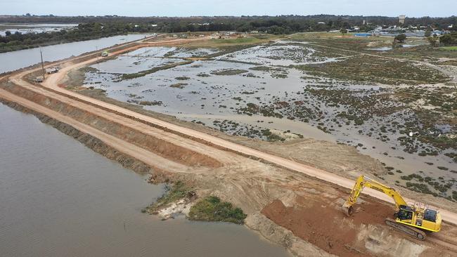 Renmark Hospital levee bank. Picture: Mapping Services Australia