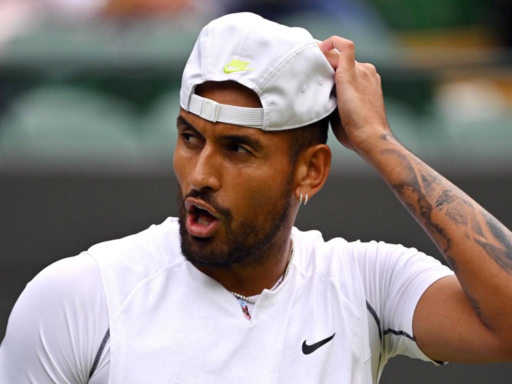 Nick Kyrgios steamrolled Cristian Garin at Wimbledon. Picture: AFP