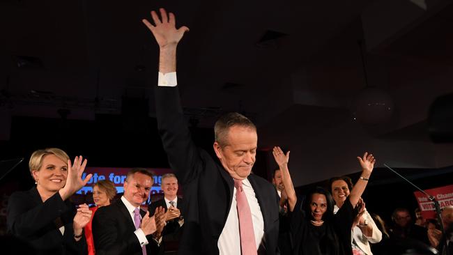 Bill Shorten delivers his final major campaign speech in Sydney’s Blacktown yesterday. Picture: AAP