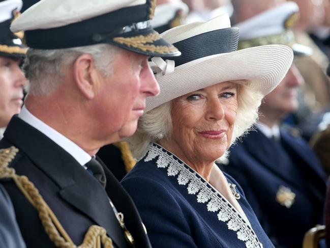 (FILES) In this file photo taken on September 8, 2017 Britain's Prince Charles, Prince of Wales (L) and Camilla, Duchess of Cornwall, (R), styled as the Duke and Duchess of Rothesay while in Scotland, attend the official naming ceremony of the QE Class aircraft carrier HMS Prince of Wales, the second of the Royal Navyâs two future flagships being built by the Aircraft Carrier Alliance, at the Royal Dockyard in Rosyth in Fife, Scotland. - Trained from childhood to be king, Charles III has endured the longest wait for the throne in British history. He has spent virtually his entire life waiting to succeed his mother, Queen Elizabeth II, even as he took on more of her duties and responsibilities as she aged. But the late monarch's eldest son, 73, made the most of his record-breaking time as the longest-serving heir to the throne by forging his own path. (Photo by Jane Barlow / POOL / AFP)