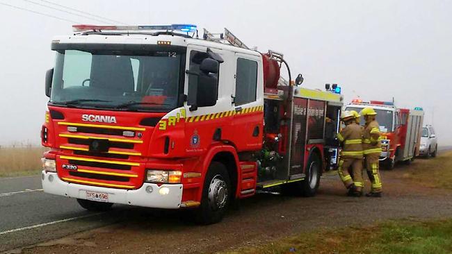 Tasmania Fire Service trucks and personnel. Picture: Tasmania Fire Service