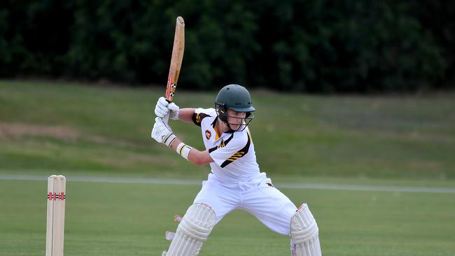 Padua College batsman Thomas Tozer Padua College v St Laurence's College Saturday February 12, 2022. Picture, John Gass