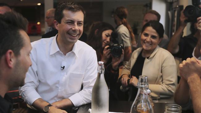 Pete Buttigieg says ‘systemic racism (is) the air we breathe’. Picture: AP