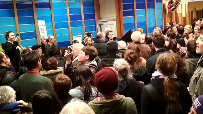 Footscray Park protesters at Maribyrnong Council.