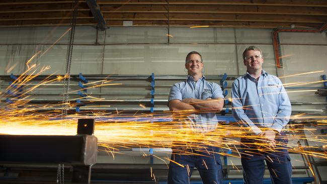 Dave Newell and Rhys Graves, partners in Empire Industrial Engineering, at their Chipping Norton factory. Picture: Melvyn Knipe