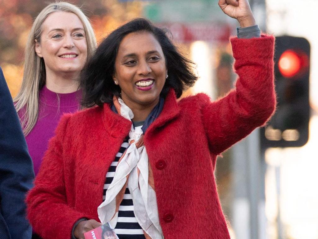 Dr Michelle Amanda-Rajah took the wealthy Melbourne electorate of Higgins from the Liberal Party. Picture: Wendell Teodoro / AFP