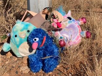 Soft toys have been left near the crime scene as locals mourn the tragic loss of three children who were killed in a house fire in a regional community in Western Australia. The children, who were aged 10, 7 and five months, were found dead inside the home on Anderson street on Tuesday afternoon. Picture: @ShannonHampton_/Twitter