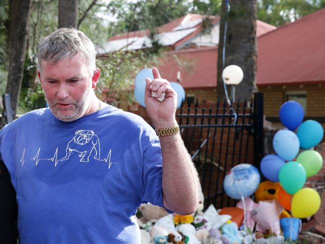 Joseph Shorey standing in front of the scene where his sons were killed. Picture: Jonathan Ng