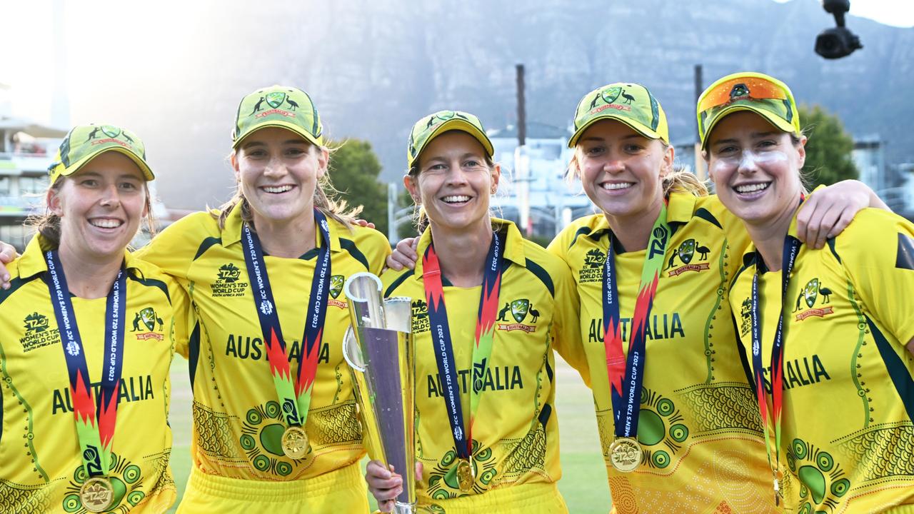 Australia completed three consecutive Women’s T20 World Cup titles with their success in South Africa in February 2023. Picture: Mike Hewitt / Getty Images