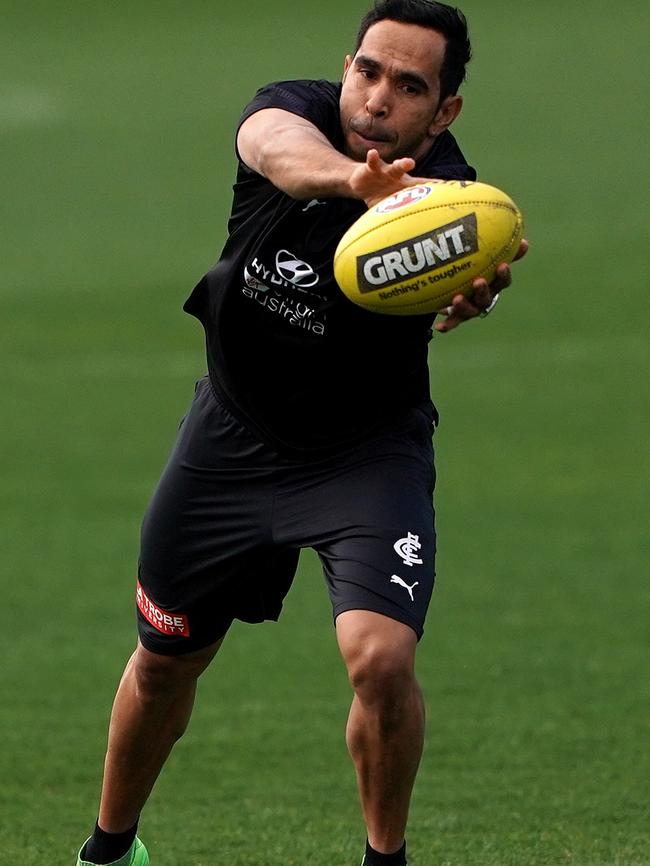 Eddie Betts returns to pre-season at Carlton after being traded from Adelaide. Picture: AAP Image/Sean Garnsworthy.