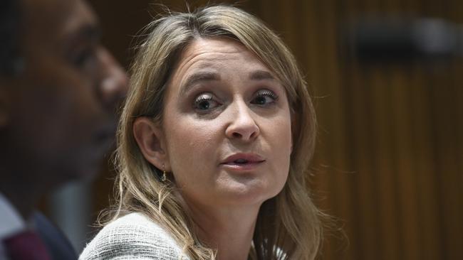 Optus CEO Kelly Bayer Rosmarin appears before the Senate inquiry at Parliament House in Canberra. Picture: NCA NewsWire / Martin Ollman