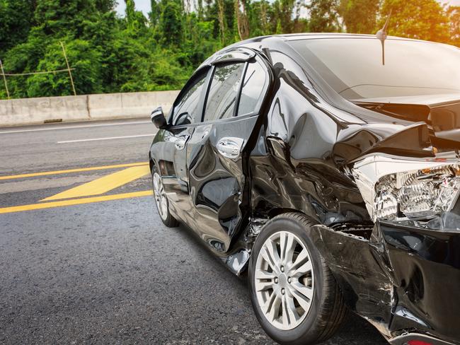 car crash accident on the road