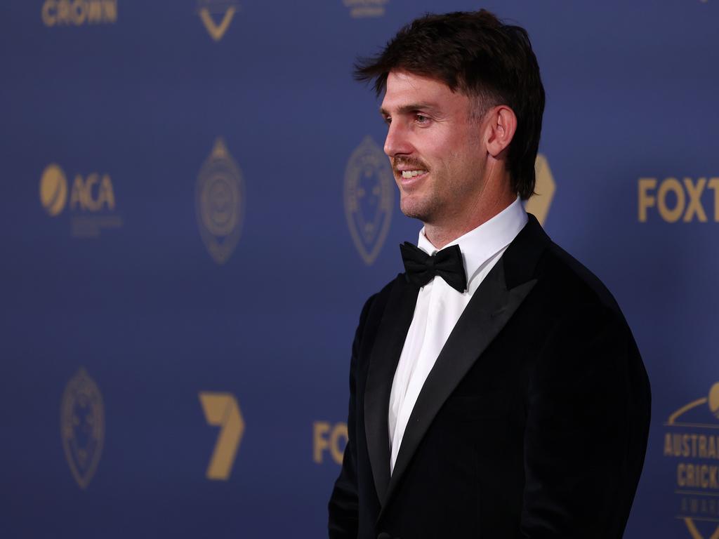 Last year’s Allan Border Medallist Mitchell Marsh is also in attendance. Photo by Morgan Hancock/Getty Images for Cricket Australia