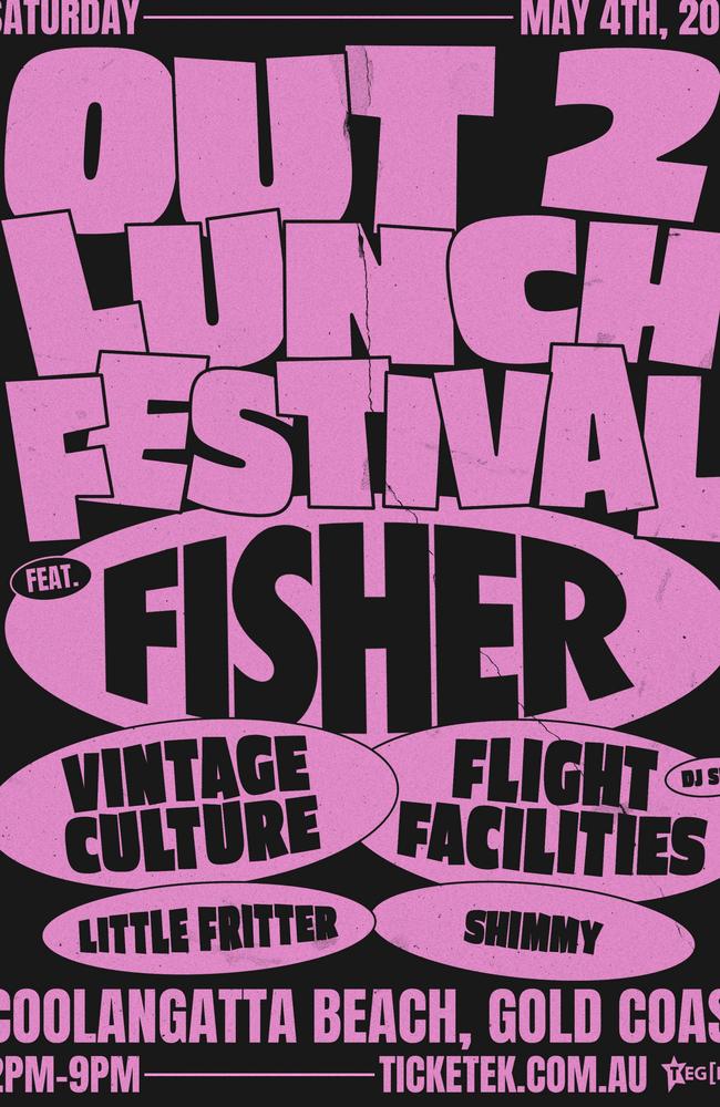 Fisher announces Out 2 Lunch festival at Coolangatta beach on May 4