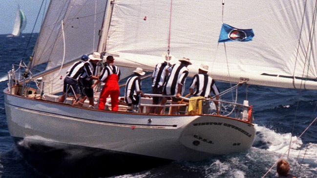 The Winston Churchill before the start of the 1998 Sydney to Hobart. 