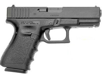 A Glock 9mm semi-automatic pistol (not this one) was seized during the February search warrants.