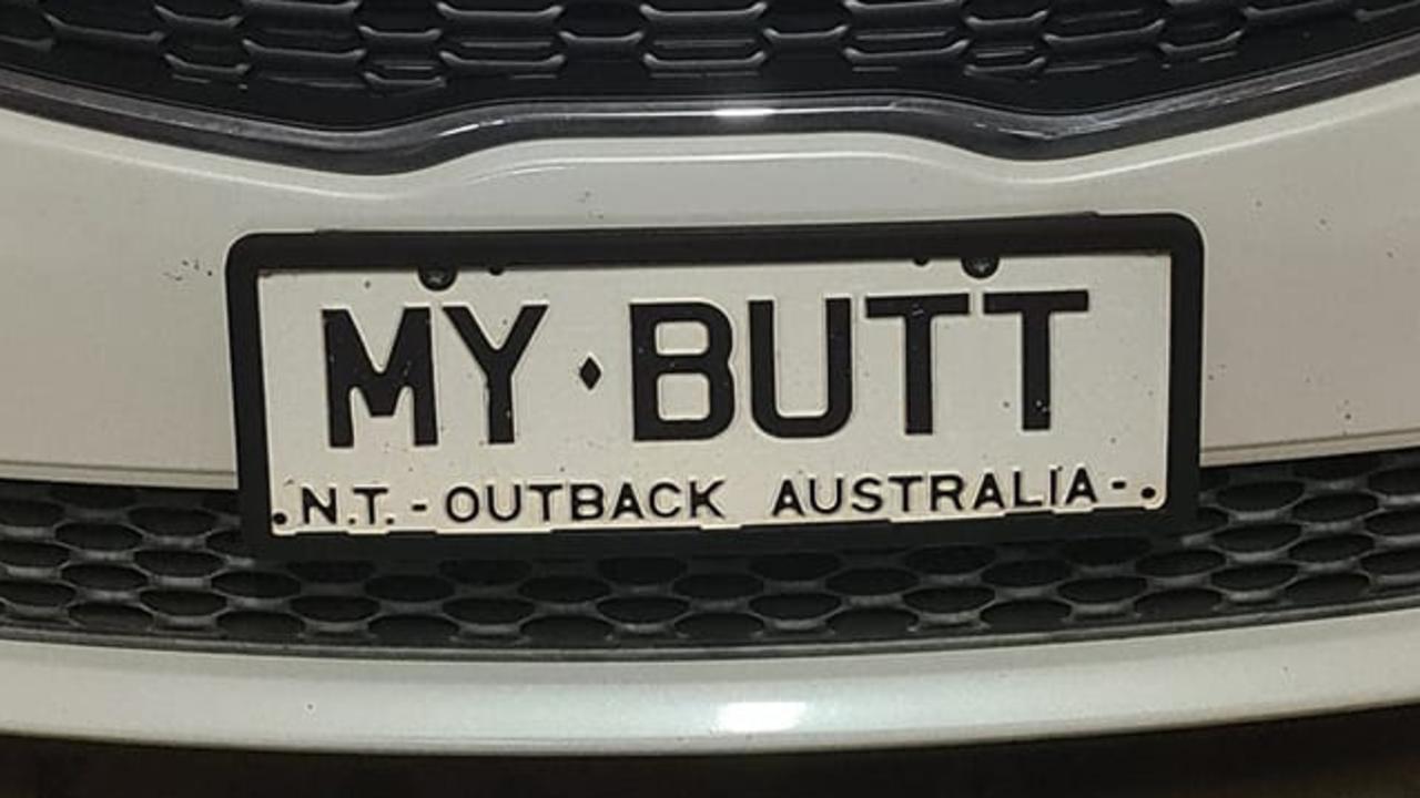 NT funny number plate, MY BUTT. Picture: Facebook / Caroline Sullivan