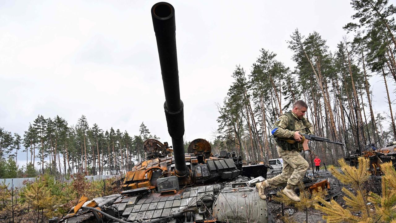 Mr Putin apparently believes the war against the west is simply playing out on Ukrainian soil. Picture: Sergei Supinsky/AFP