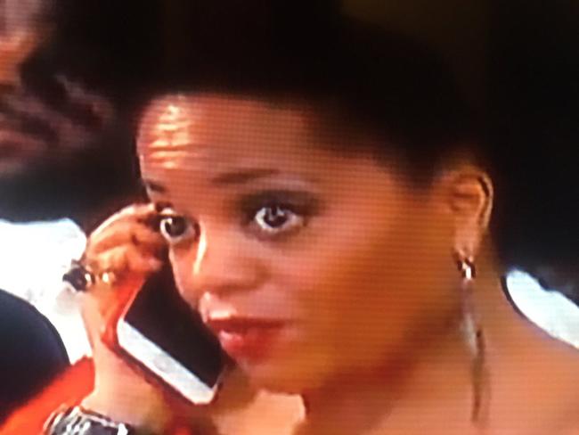 Diana Ross' daughter on the phone