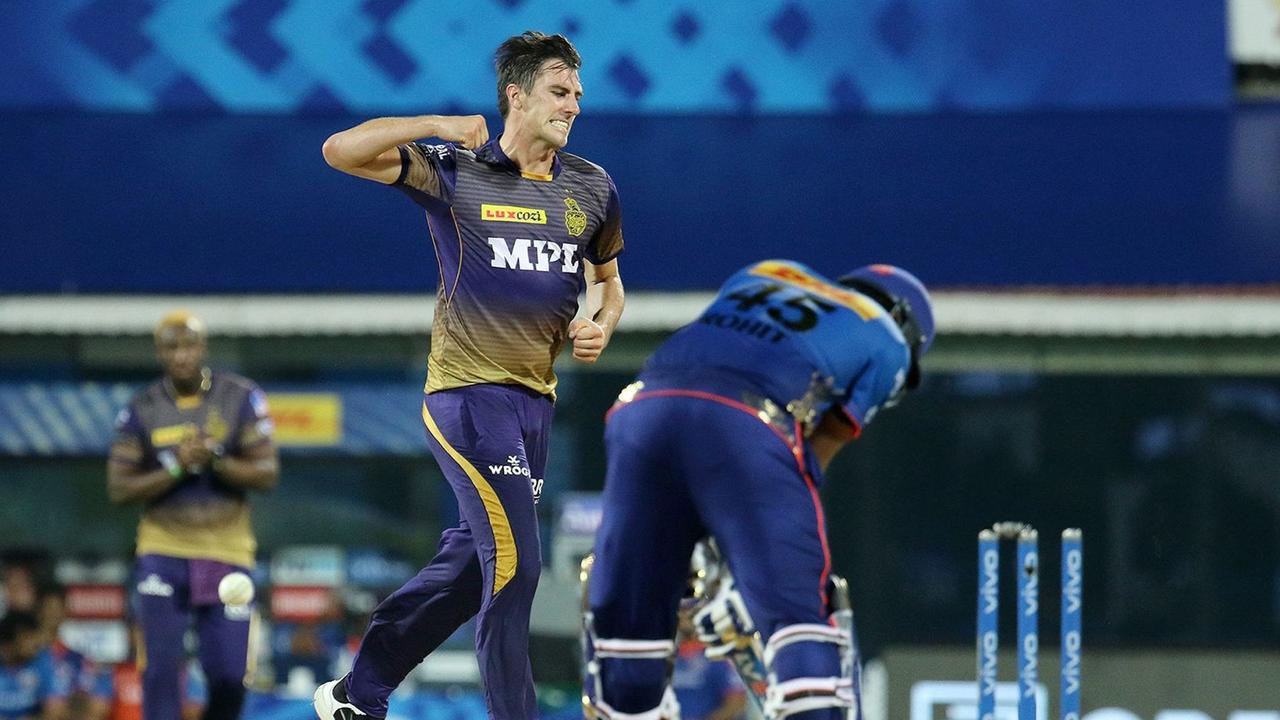 Australian star Pat Cummins has been caught in a COVID outbreak with his IPL side Kolkata Knight Riders. Picture: Faheem Hussain / Sportzpics for IPL