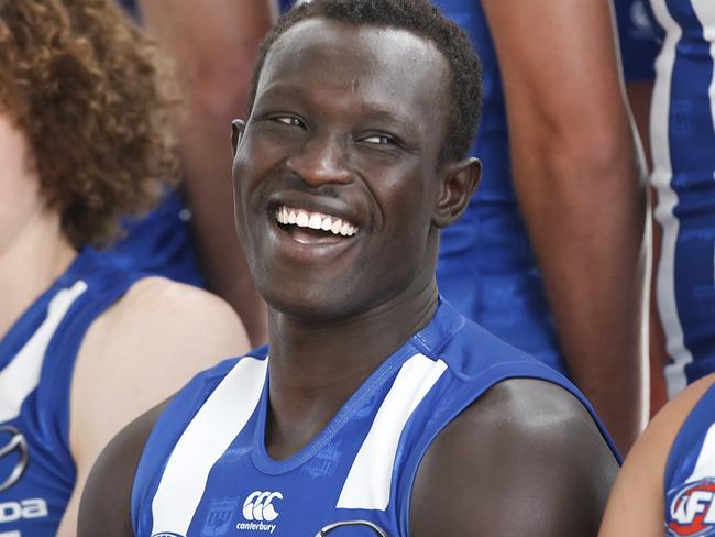 North Melbourne team photo. Majak Daw returns to the line up. Picture: David Caird