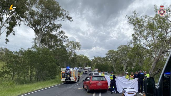 The scene of a crash at Takilberan on Sunday.