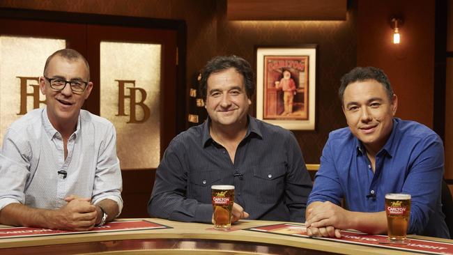 The Front Bar hosts Andy Maher, Mick Molloy, Sam Pang. Picture: Supplied