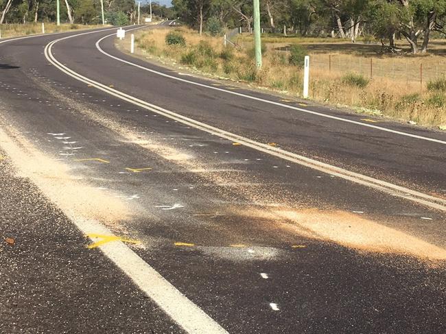 Scene of a fatal crash 8km North of Buckland on the Tasman Highway. Picture: NIKKI DAVIS-JONES MVA / Motor Vehicle accident