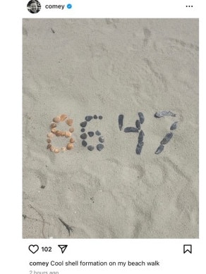 A now-deleted post of shells arranged to spell ‘86 47’. Picture: Uncredited