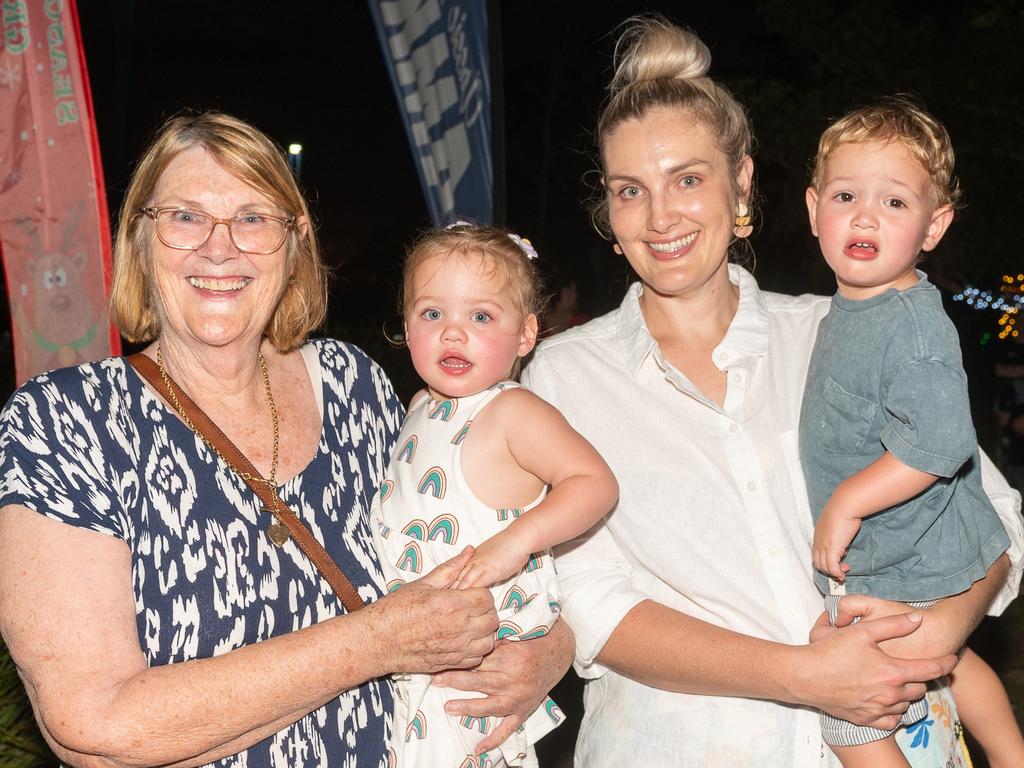 Ros Coate, Ava Faro, Andrea Coate and Arlo Faro at Carols in the Gardens, Mackay Regional Botanic Gardens, Saturday 2 December 2023 Picture:Michaela Harlow