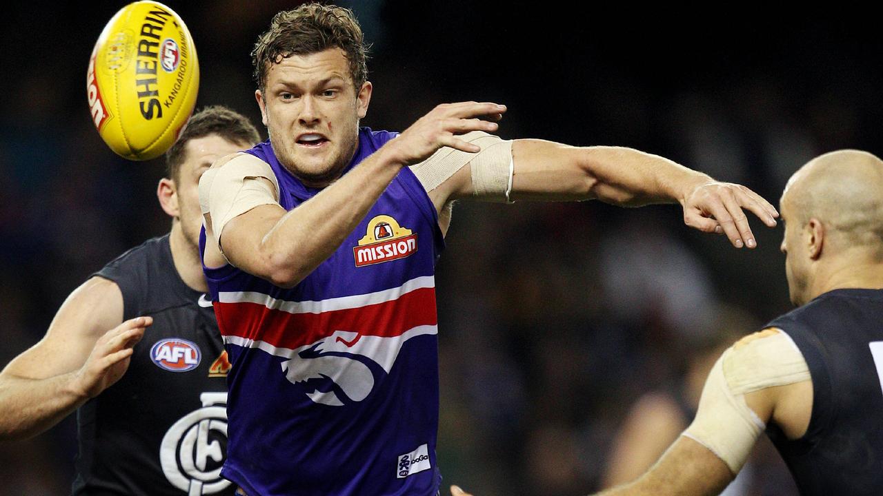 Sam Reid during his early days with the Western Bulldogs.