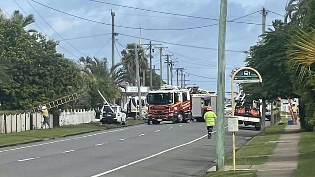 Emergency crews have rushed to a serious crash near Maryborough’s CBD on Sunday. Picture: Phillip Fynes-Clinton