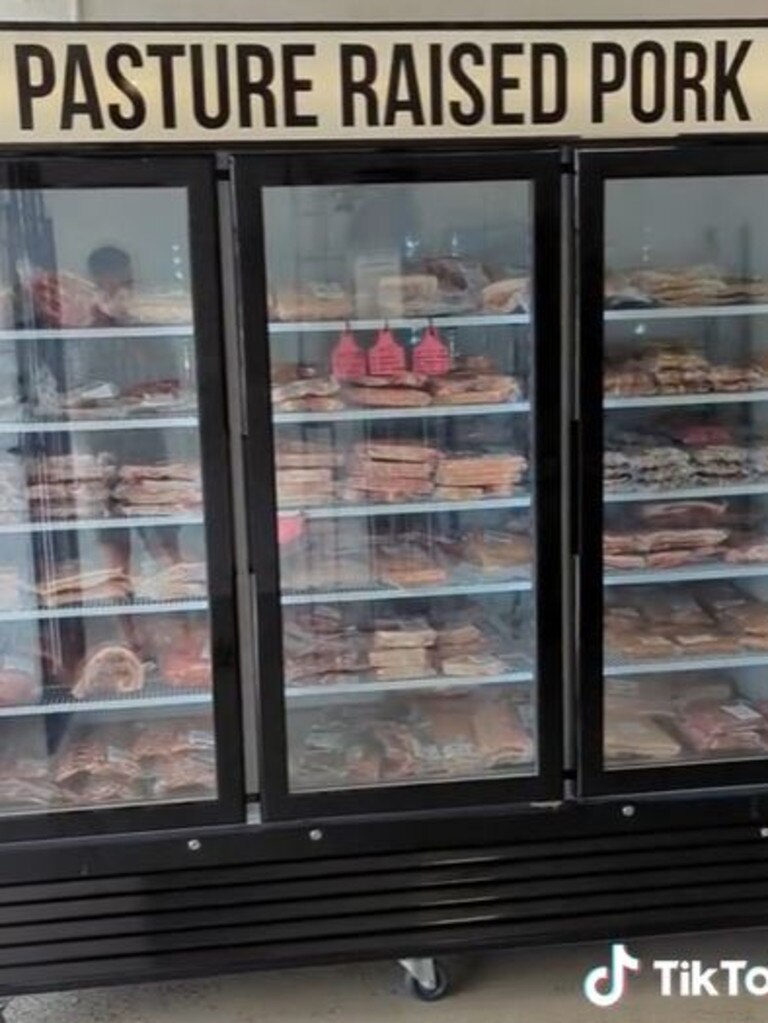 Freezers are stocked with pork, beef and venison. Picture: Tiktok / @wolkifarm