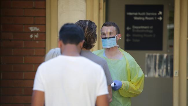 Pictured is the COVID-19 Testing Facility at the Prince of Wales Hospital in Randwick Picture: Christian Gilles