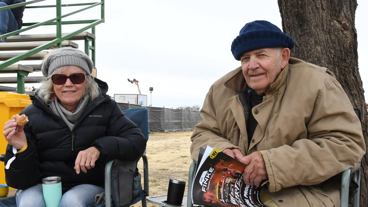 Jenny Hutchinson and Ken Hammond from Banisdale, Vic at Finke Desert Race 2022. Picture: (A)manda Parkinson