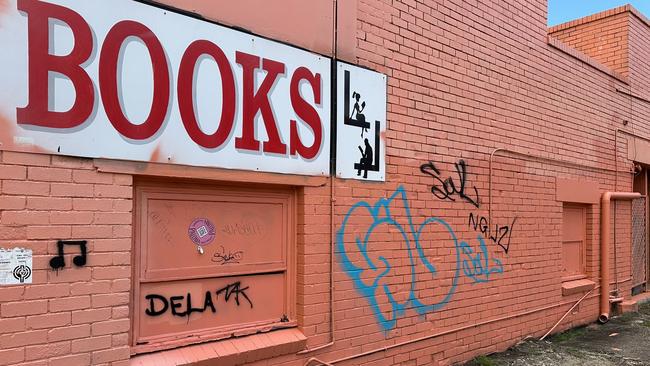 Vandals have spray painted some of the walls of the bright orange building on Bulcock St in Caloundra.