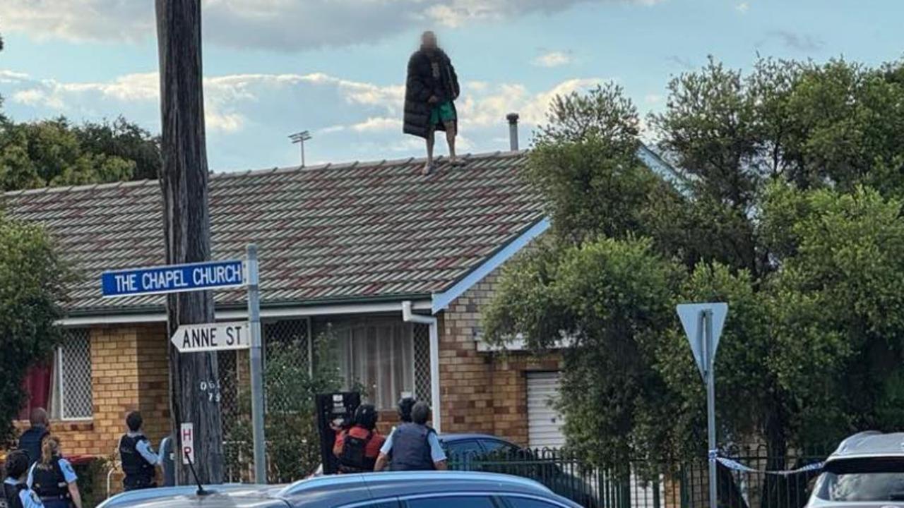 A 55-year-old man (pictured) was taken into custody after falling off the roof and remains under police guard in hospital. Picture: Tamworth 88.9FM