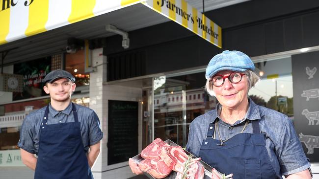 Sylvia Collett, founder Farmer's Butcher, Brighton, with master butcher Oliver Bristowe, from Queenstown, New Zealand. Picture: Yuri Kouzmin