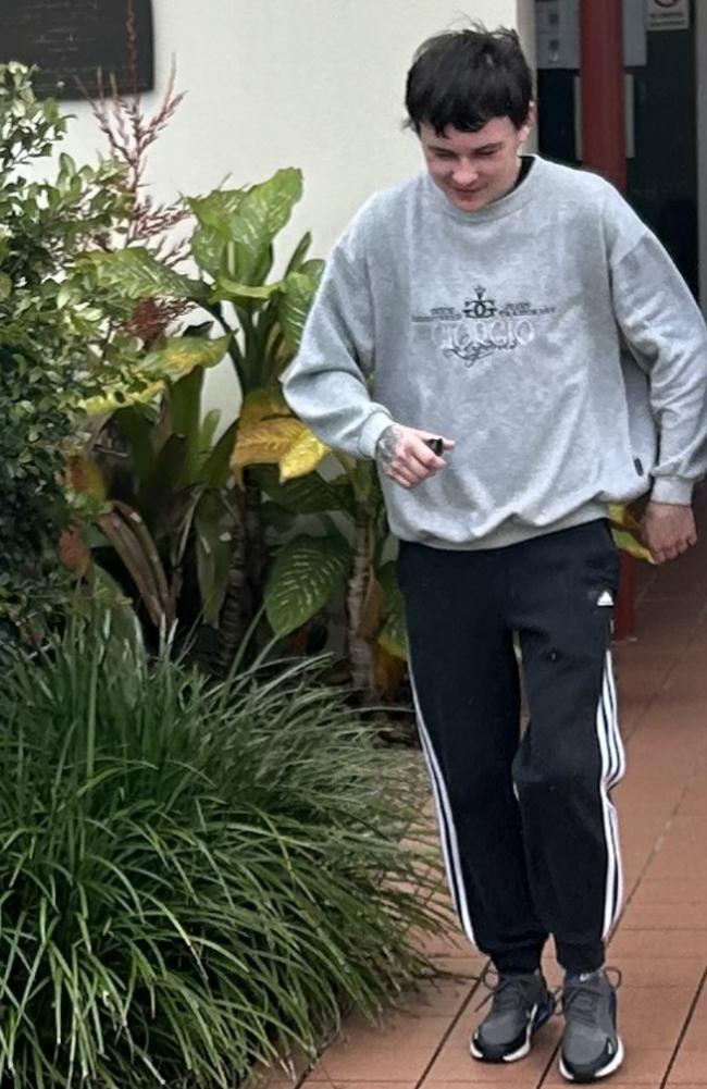 Matthew Anthony Mcquistan walks away from Gympie Magistrates court after being convicted of dangerous operation of a vehicle and evading police on Thursday