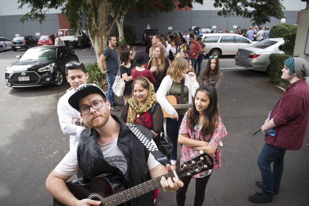 Reece Fitzgibbon at reality series The X Factor auditions at Burke and Wills Hotel. Picture: Kevin Farmer