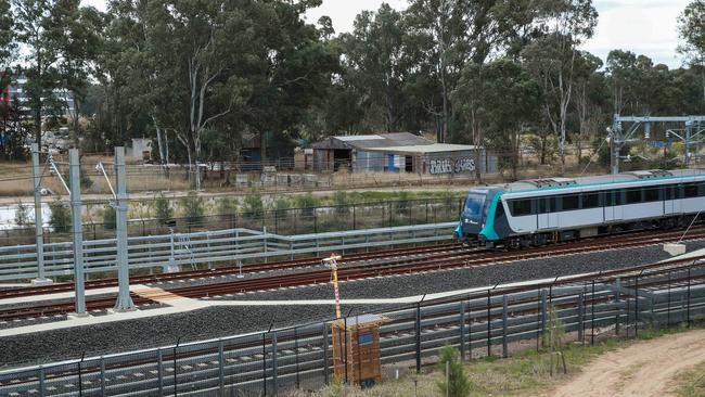 The metro heads in Tallwong railway station, close to the property at 38 Cudgegong Rd, Rouse Hill. Picture: Justin Lloyd